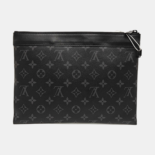 Monogram Coated Canvas Clutch Black