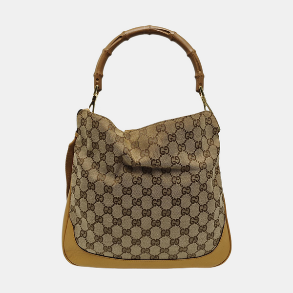 Monogram Canvas Shoulder Bag Brown