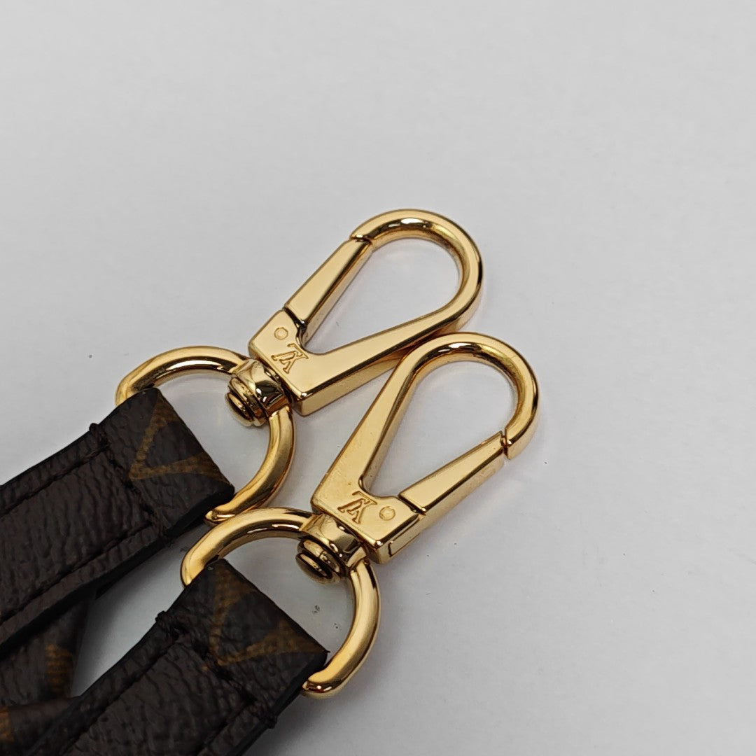 Monogram Coated Canvas Bag Strap Brown