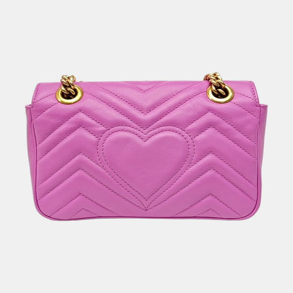 GG Marmont Small Quilted Calfskin Pink