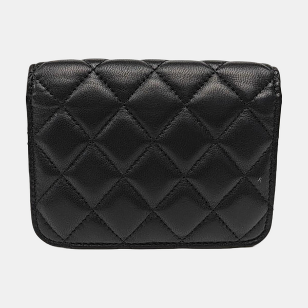Quilted Lambskin Shoulder Bag Black