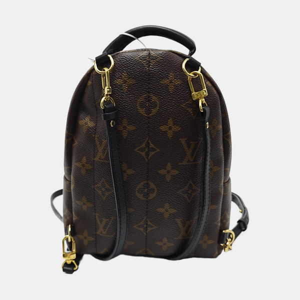 Authenticated pre-owned  PALM SPRINGS Mini Monogram Coated Canvas Brown - Backpack at Looply
