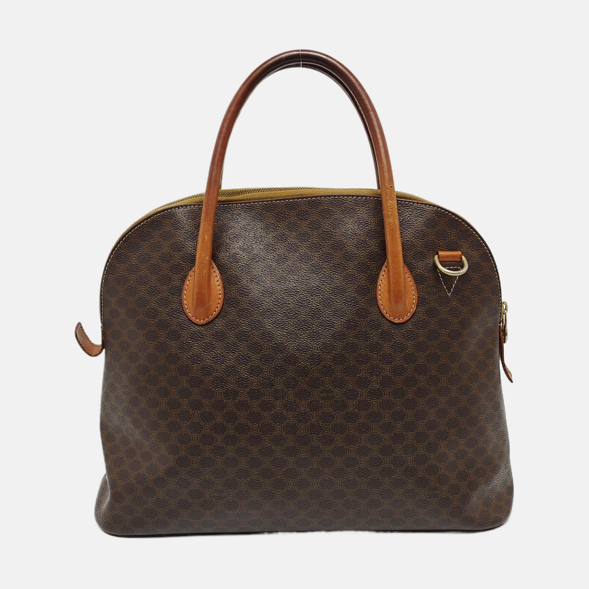 Coated Canvas Tote Bag Brown