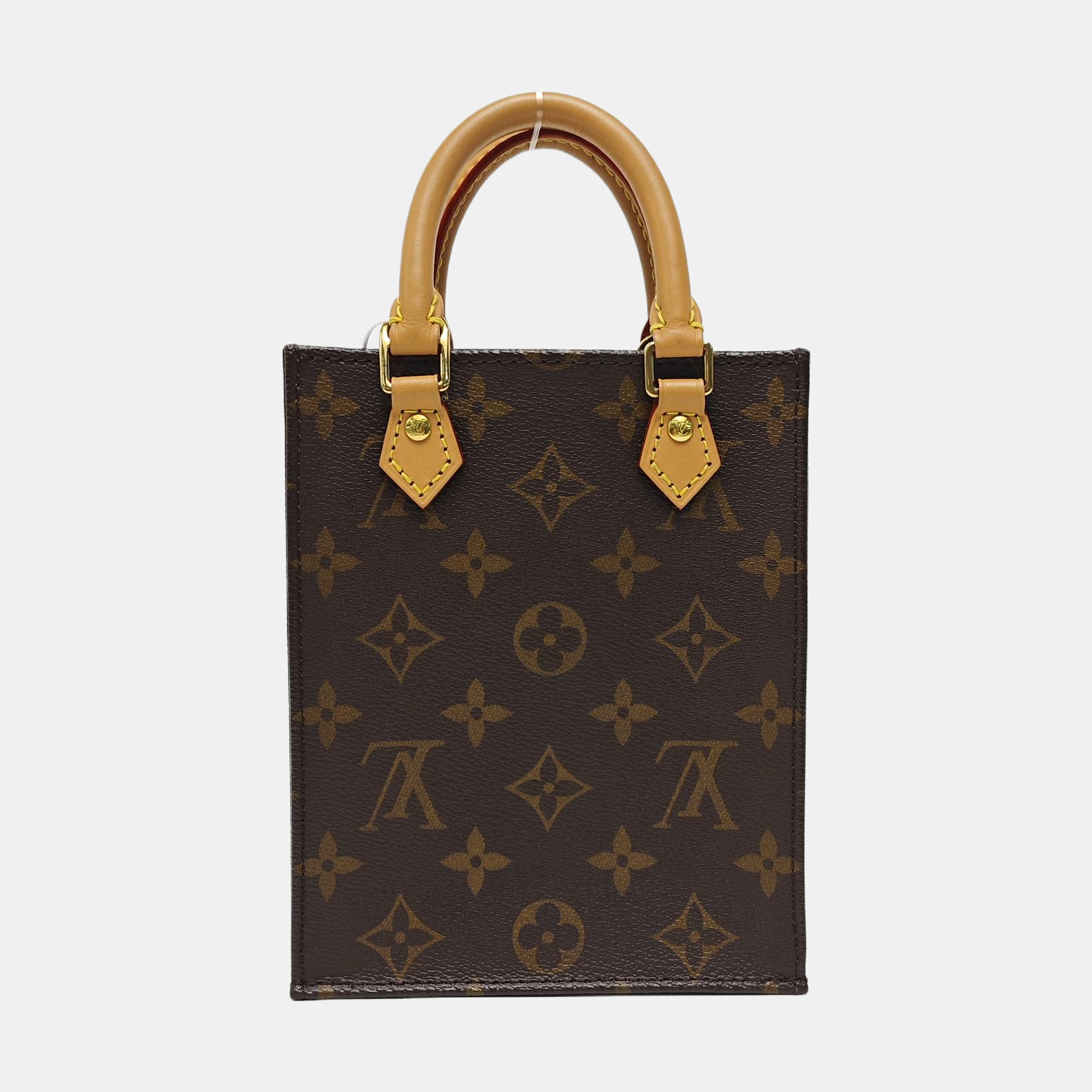 SAC PLAT Mini Monogram Coated Canvas Brown