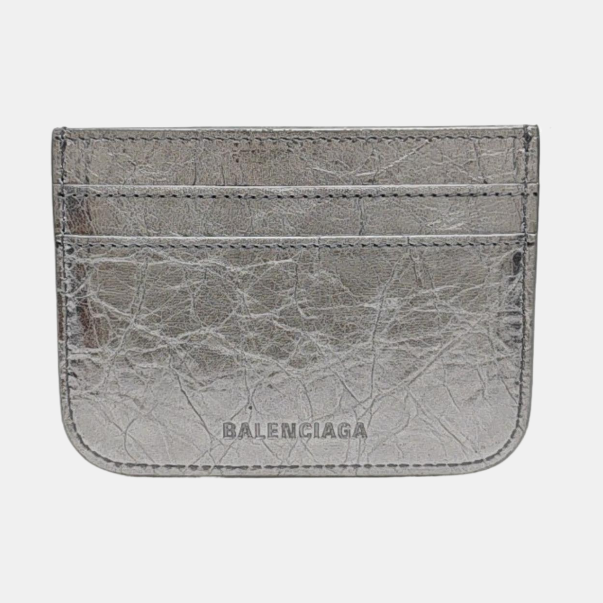 Le Cagole Lambskin Silver Card Holder