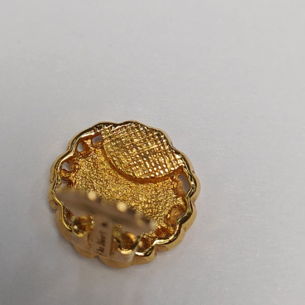 Petit CD Metal Gold Clip On Earrings