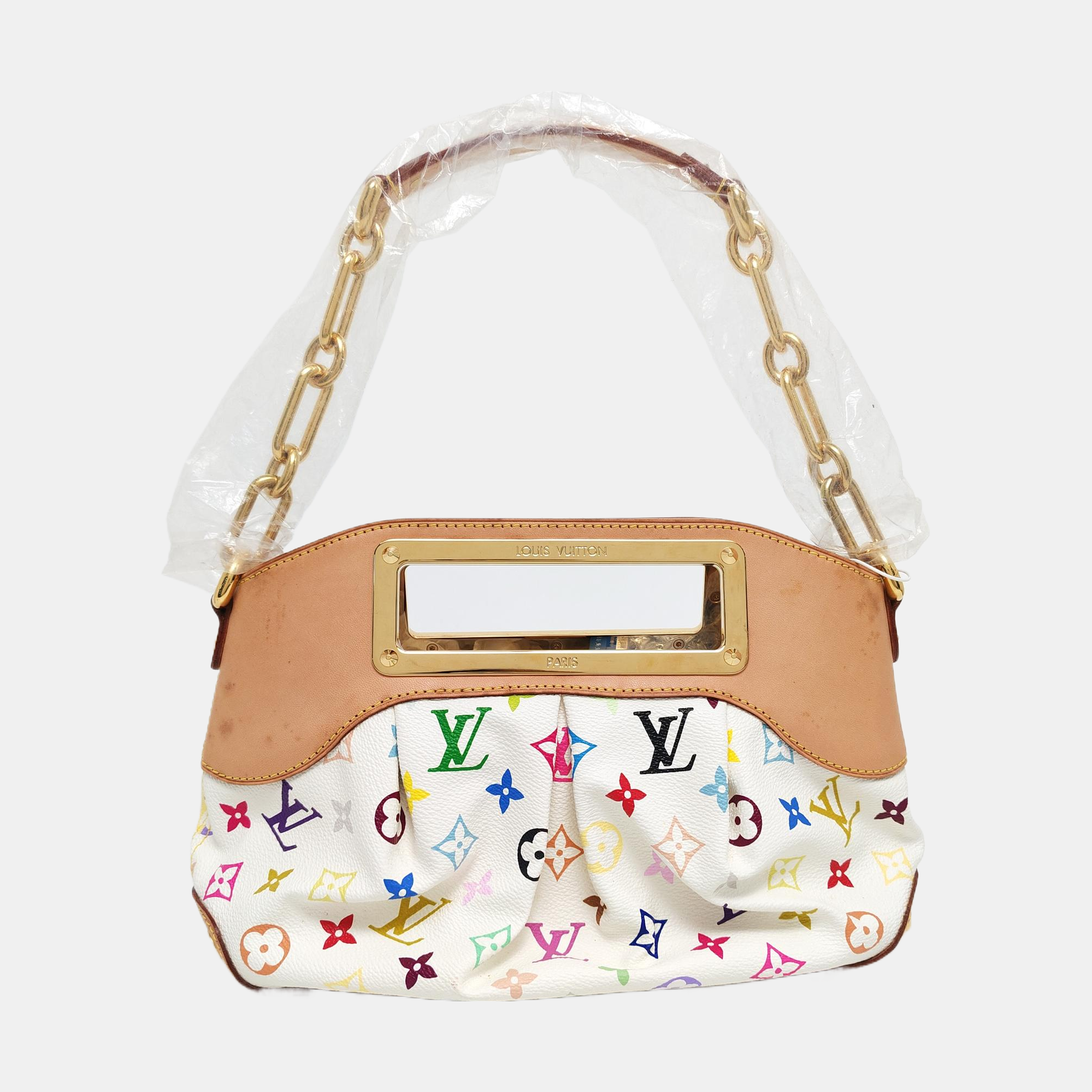 LV × TM Judy Small Monogram Lona Revestida Blanca