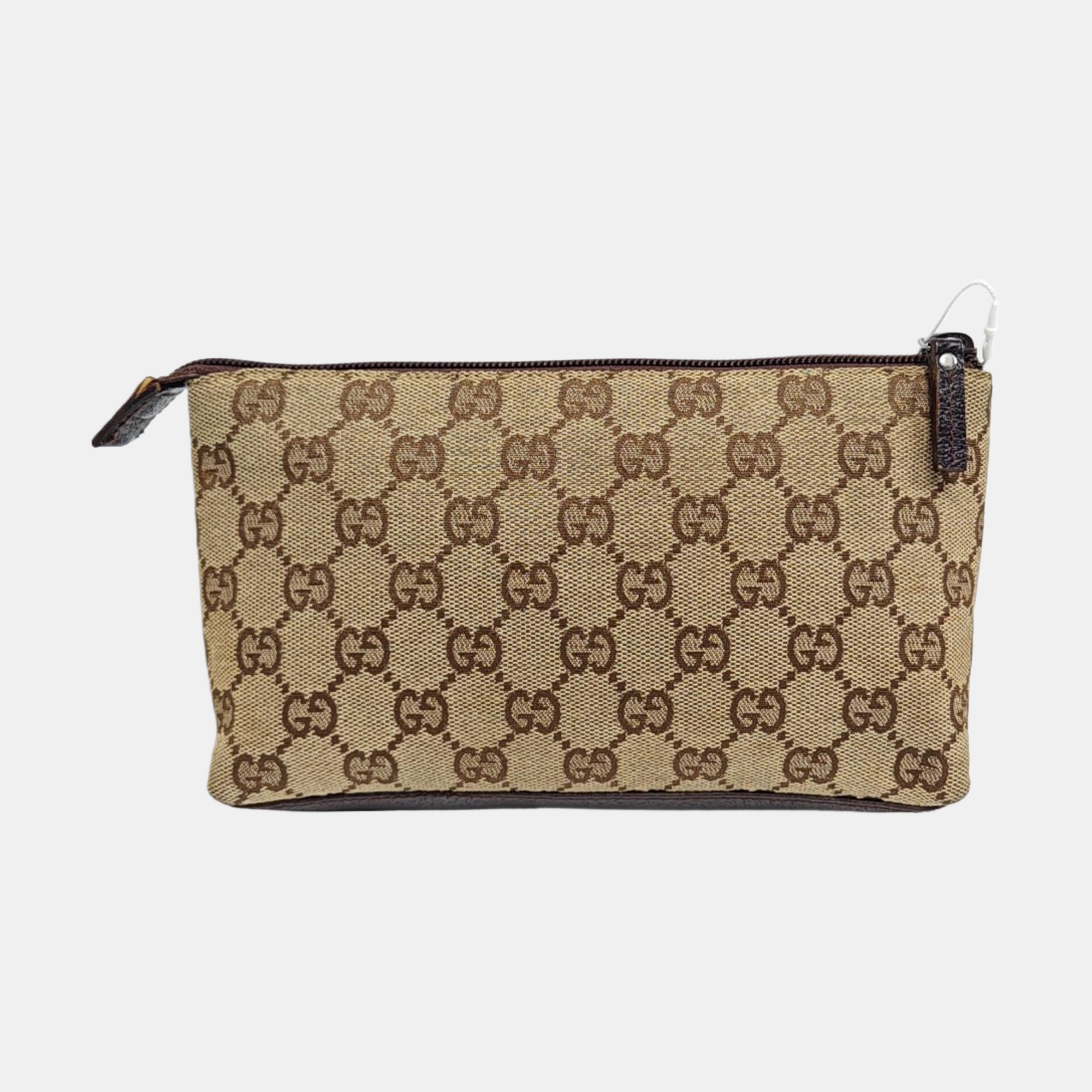 Monogram Canvas Clutch Brown