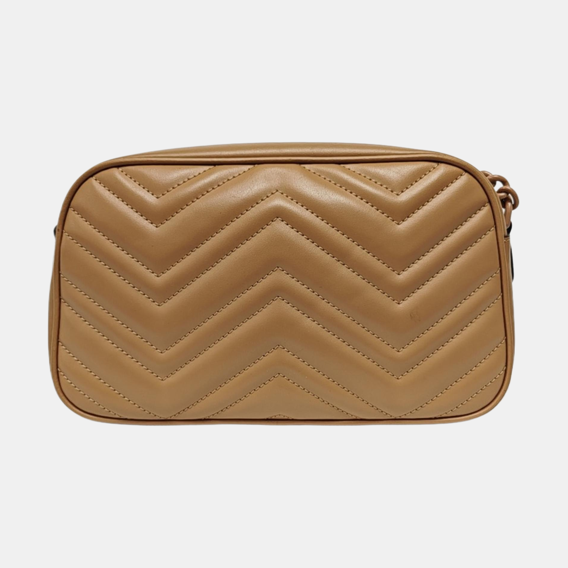 GG Marmont Small Quilted Calfskin Brown