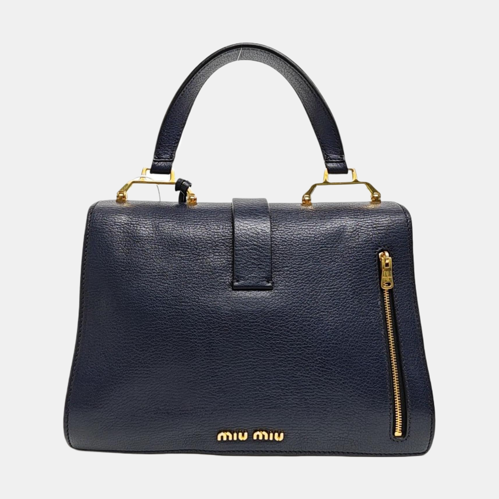 Calfskin Top Handle Bag Blue