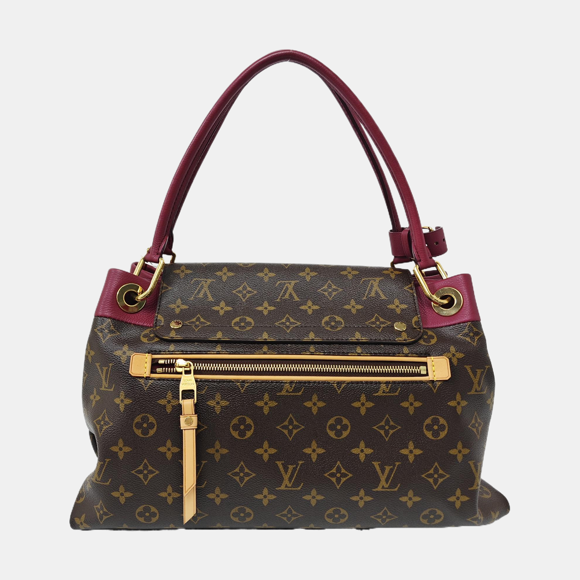 OLYMPE MM Monogram Coated Canvas Brown