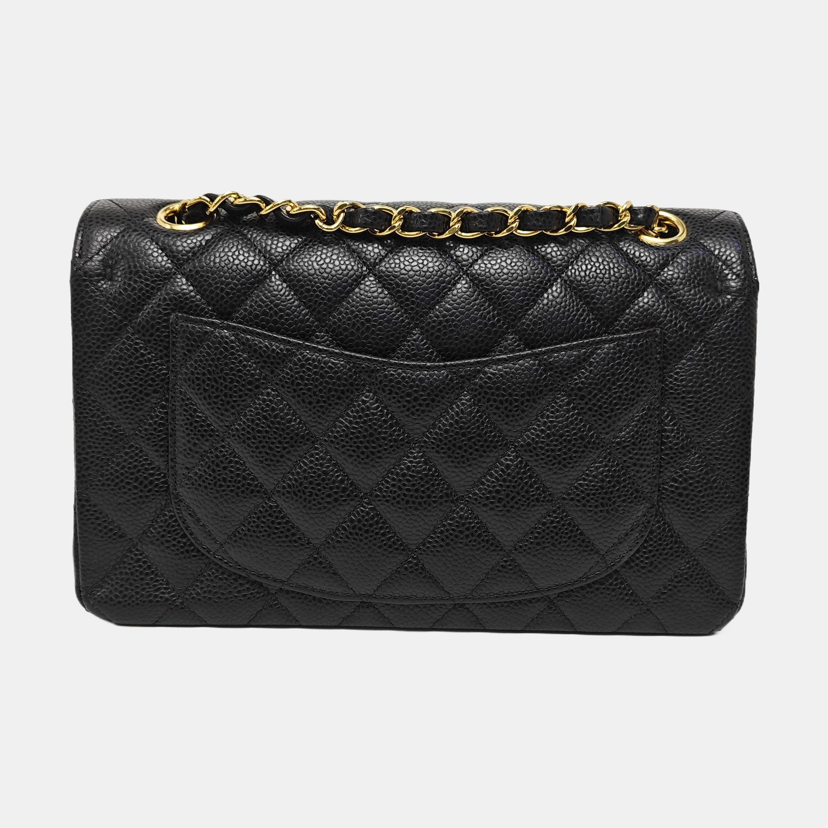 CLASSIC FLAP Small Quilted Grained Calfskin Black