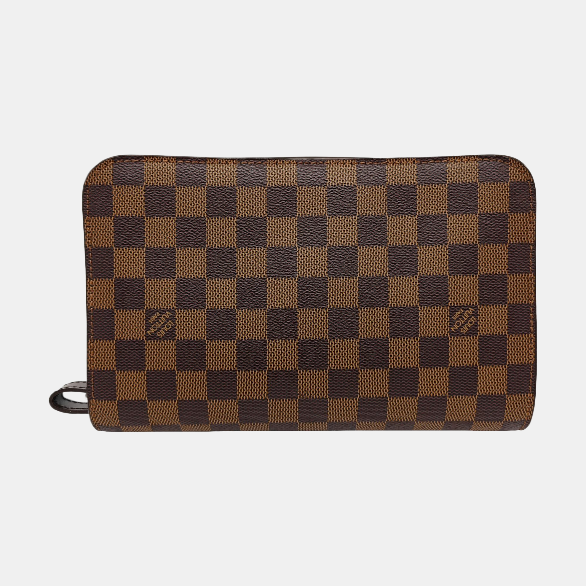 SAINT LOUIS Damier Ebene Coated Canvas Brown