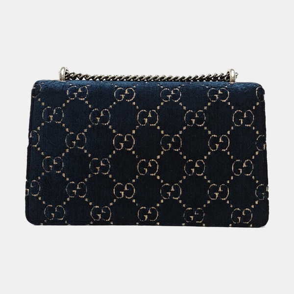 Dionysus Small Monogram Velvet Blue