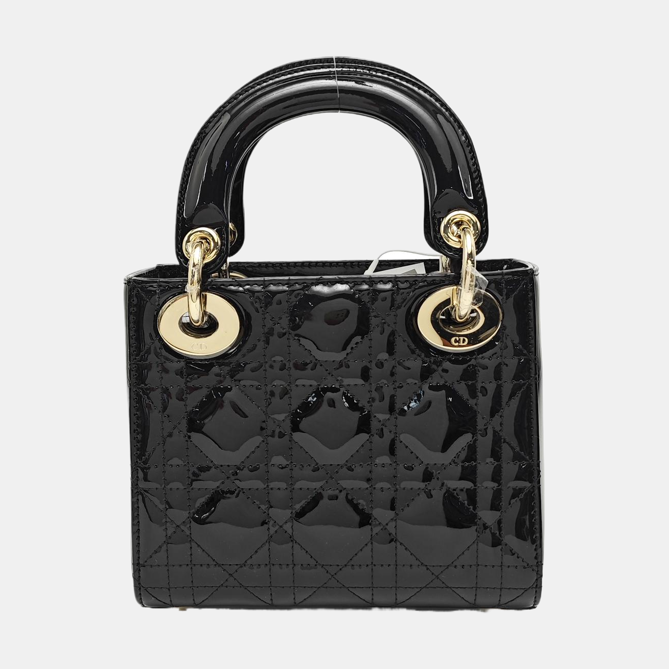 Lady Dior Mini Cannage Patent Leather Black