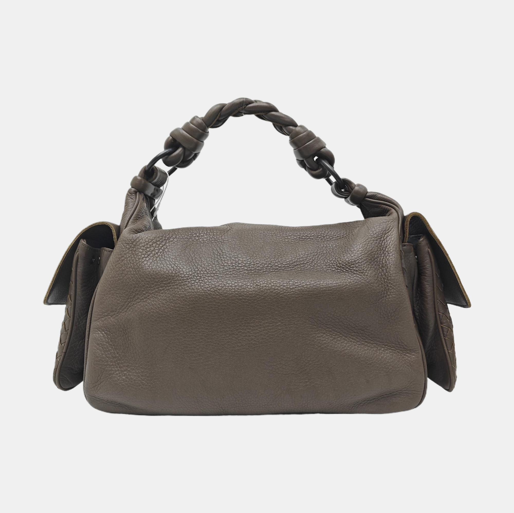 Calfskin Top Handle Bag Brown