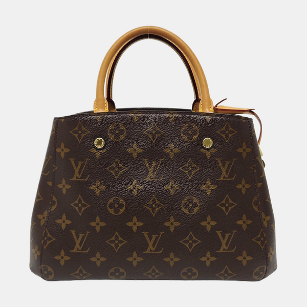 MONTAIGNE BB Monogram Coated Canvas Brown