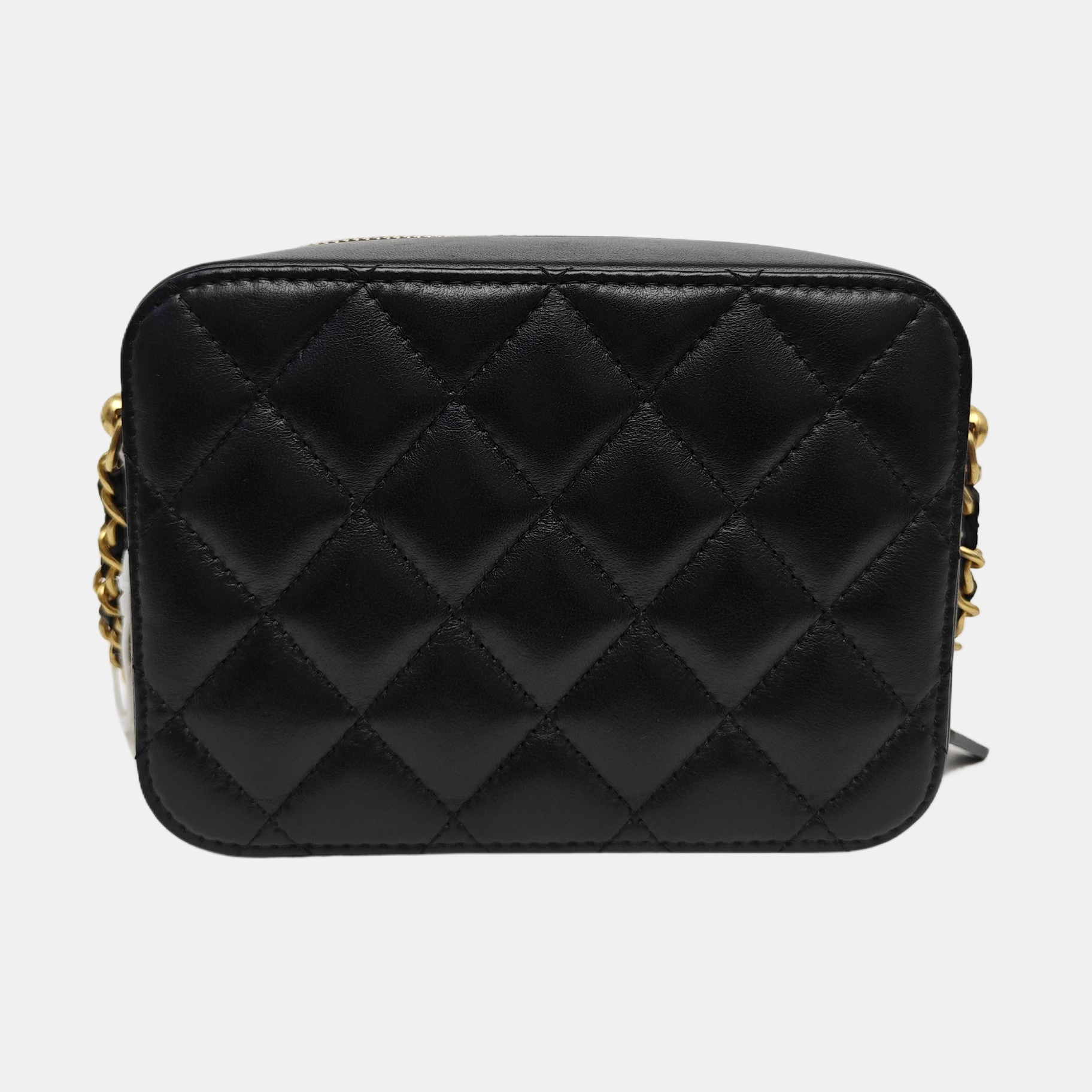 Quilted Lambskin Shoulder Bag Black