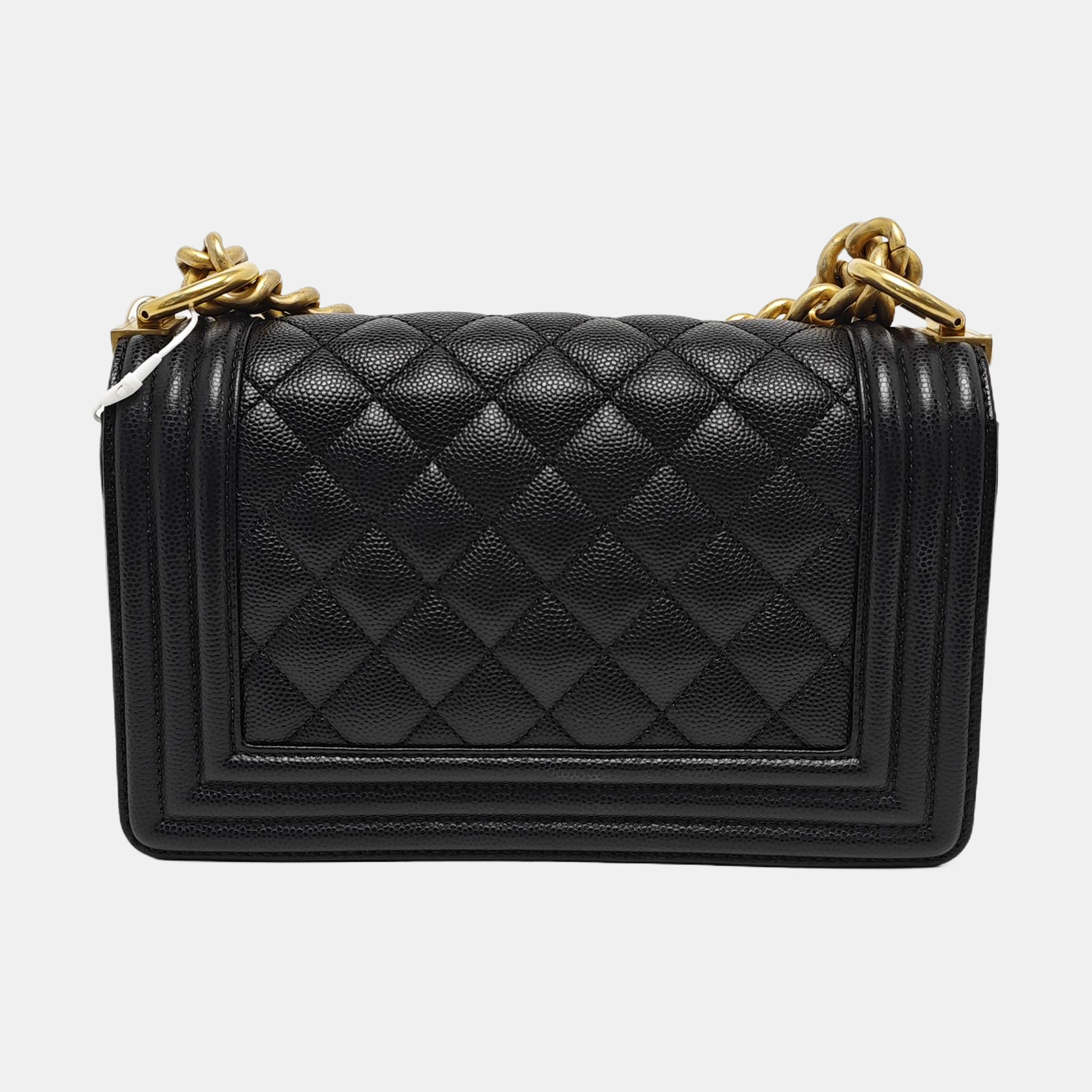 BOY CHANEL Small Quilted Grained Calfskin Black