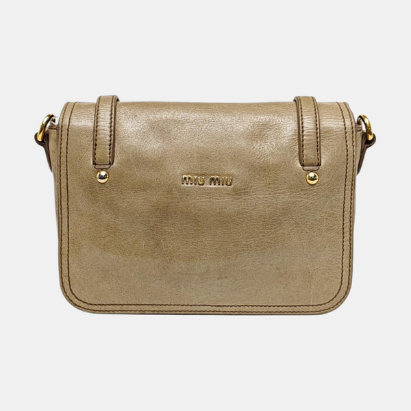 Calfskin Shoulder Bag Beige
