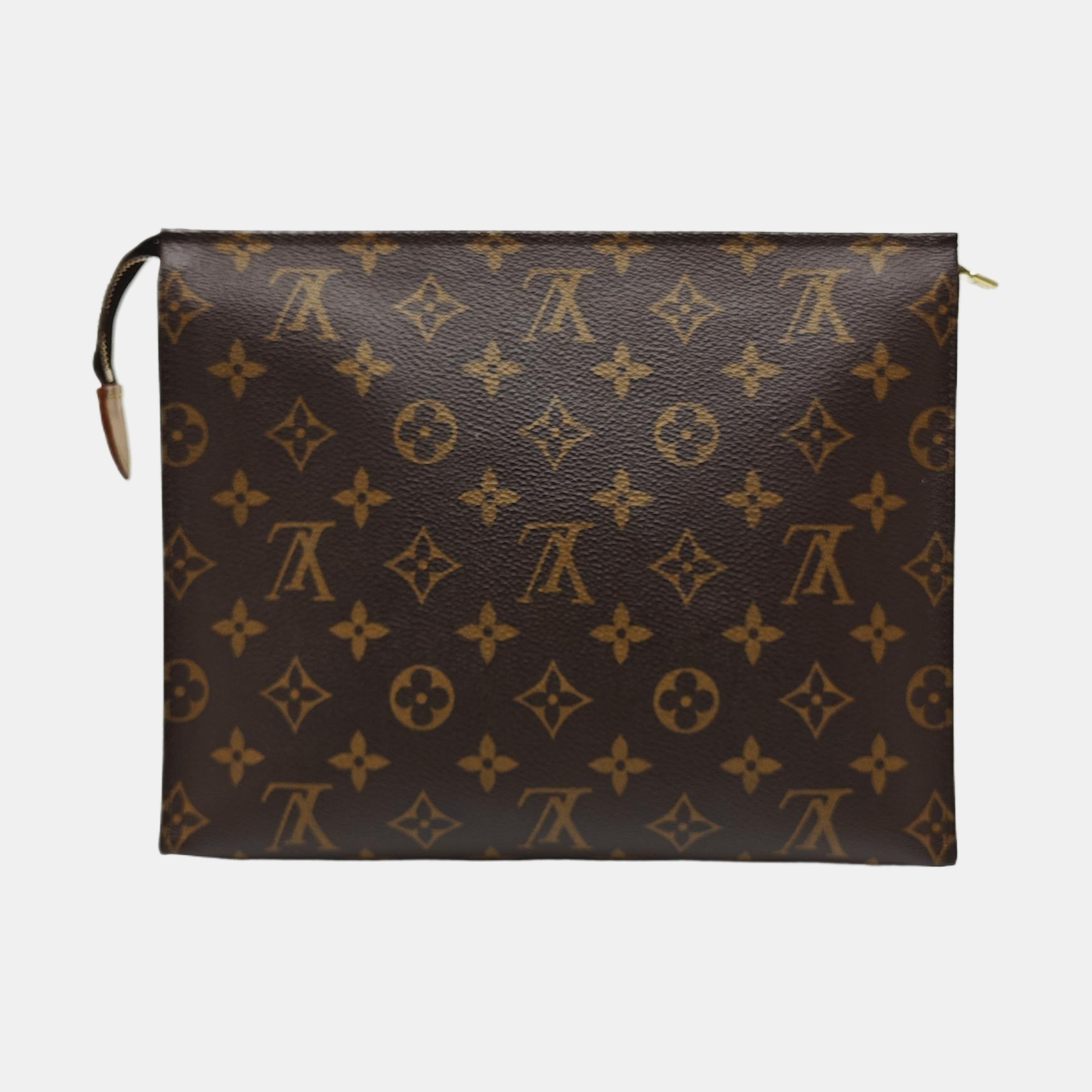 TOILET POCKET 26 Monogram Coated Canvas Brown