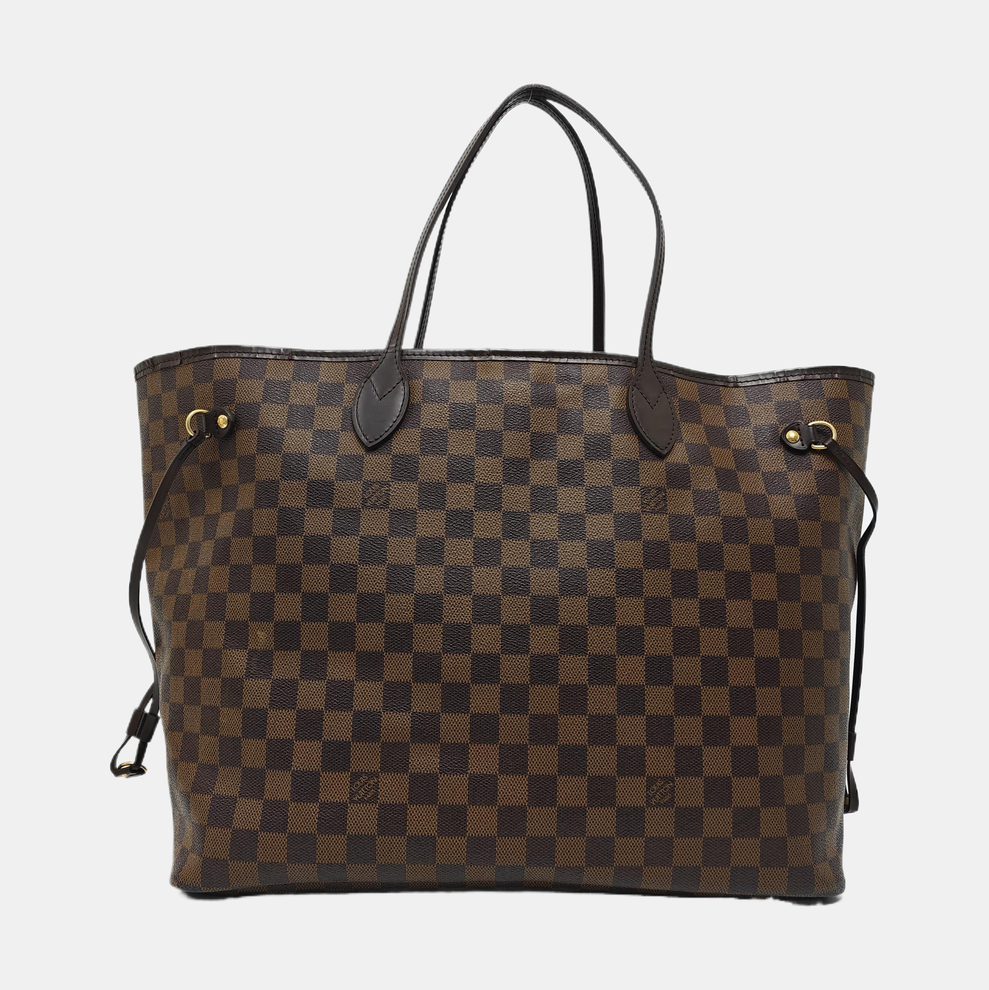 NEVERFULL GM Damier Ebene Coated Canvas Brown