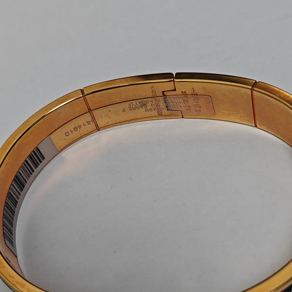 Enamel Hinged Bracelet Metal Rose Gold Bangle