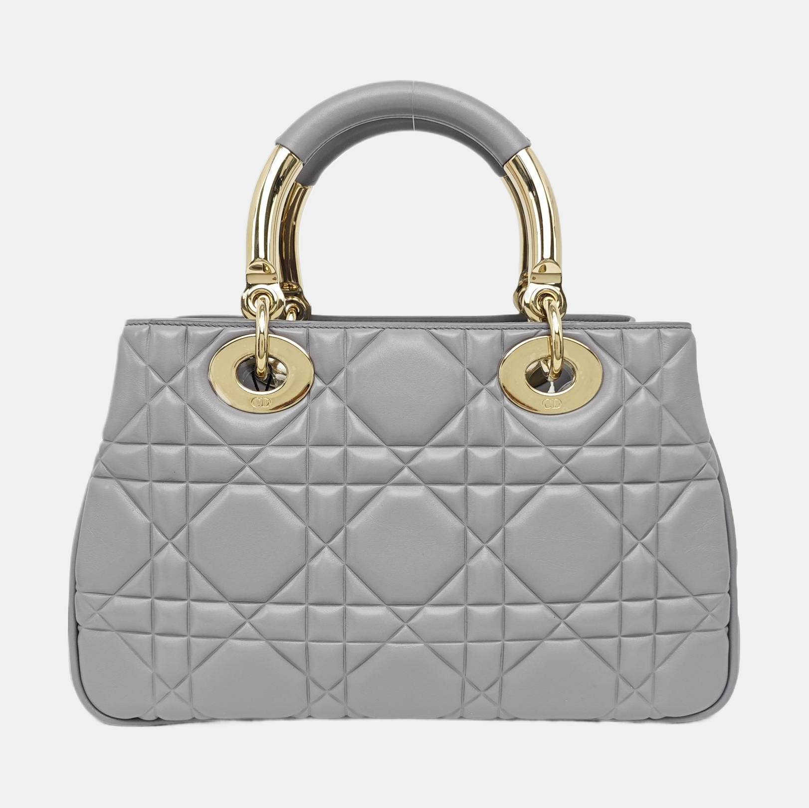 Lady 95.22 Medium Quilted Calfskin Gray
