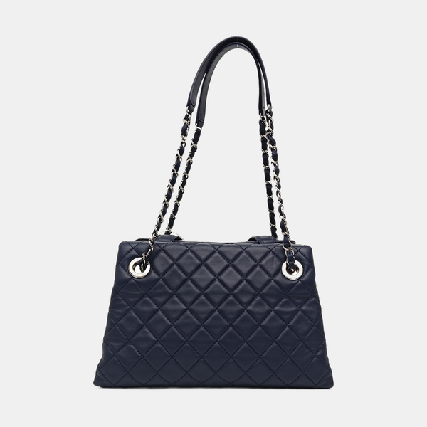 Quilted Lambskin Shoulder Bag Blue