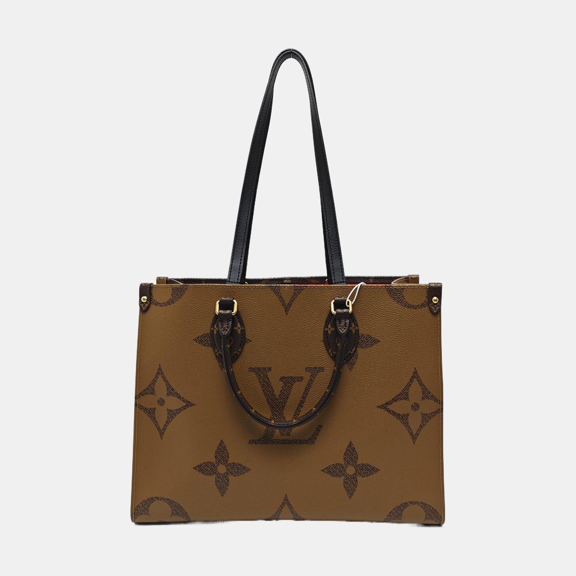 Authenticated pre-owned  ONTHEGO MM Monogram Coated Canvas Brown - Tote Bag at Looply