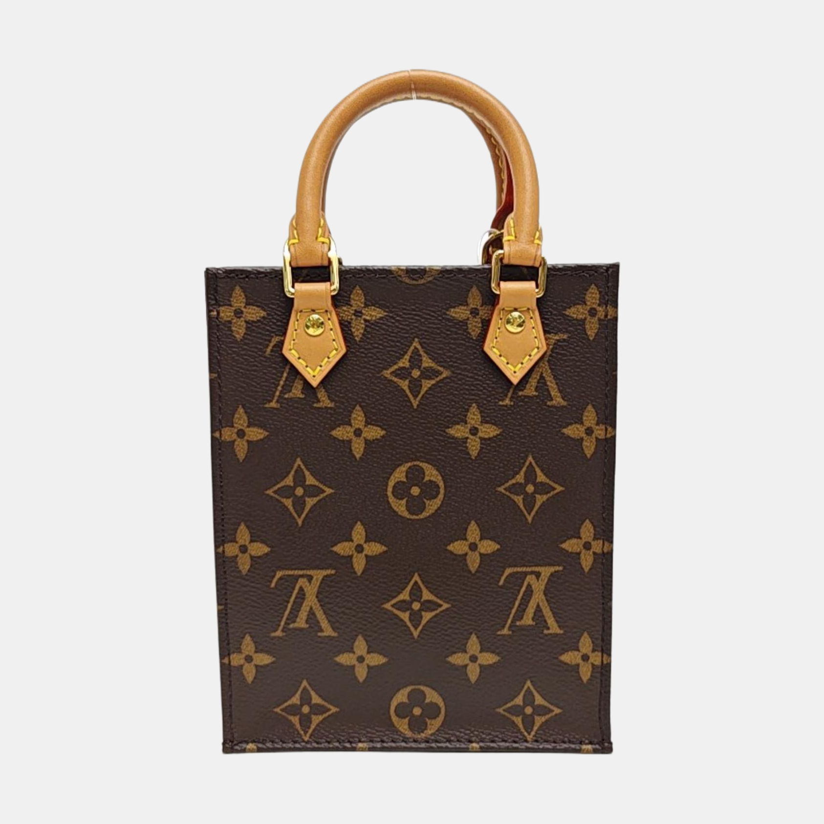 SAC PLAT Mini Monogram Coated Canvas Brown