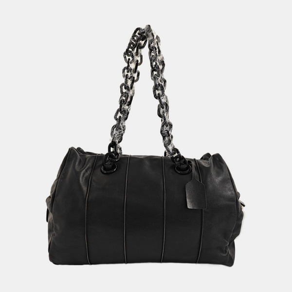Quilted Calfskin Shoulder Bag Black