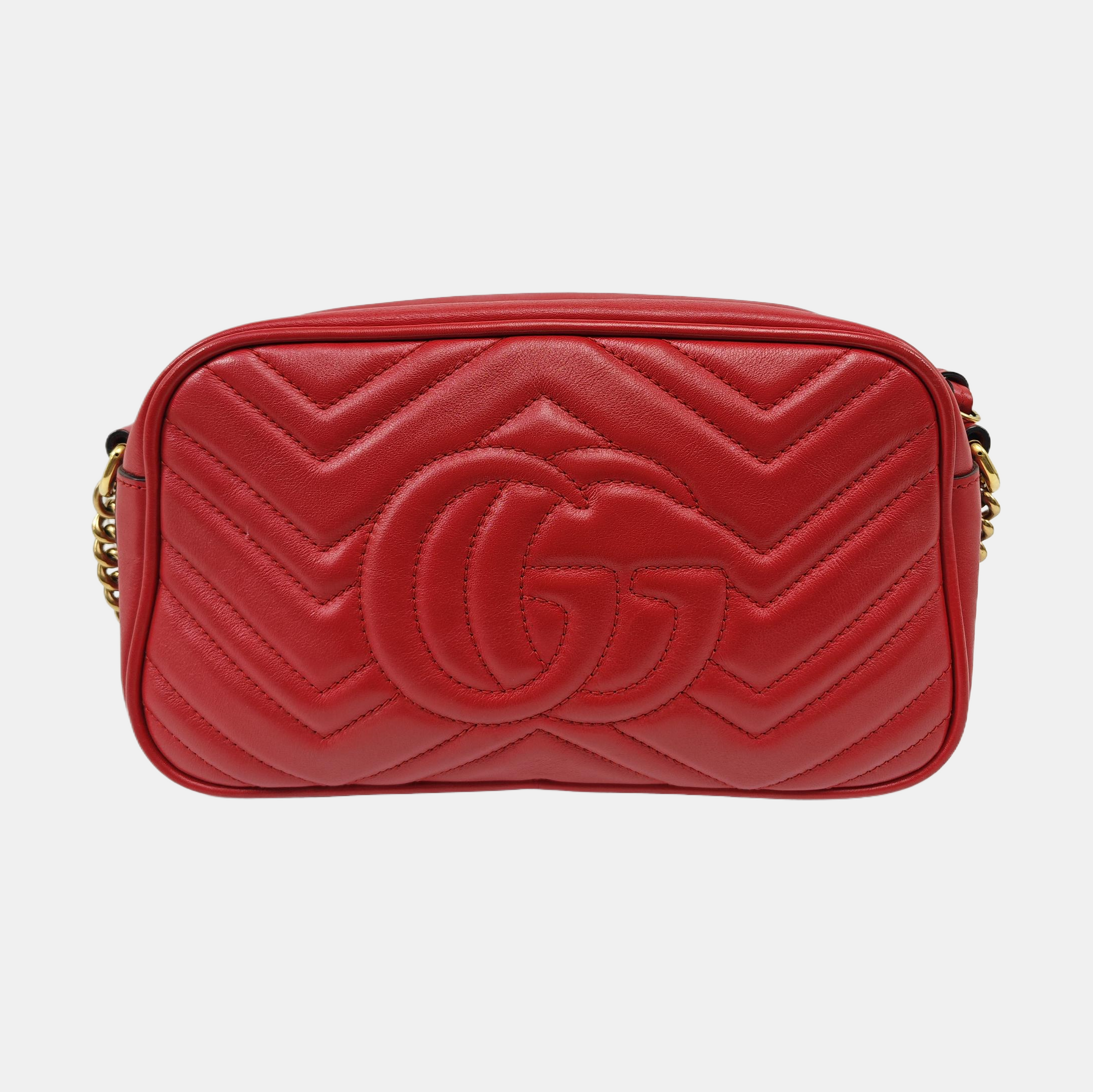 GG Marmont Small Quilted Calfskin Red