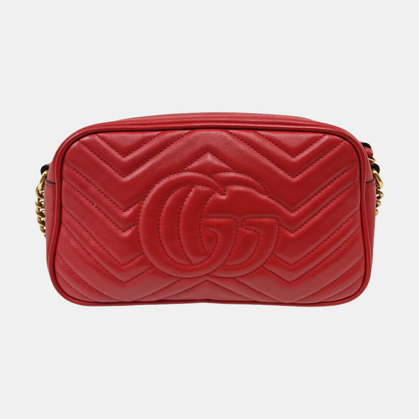 GG Marmont Small Quilted Calfskin Red