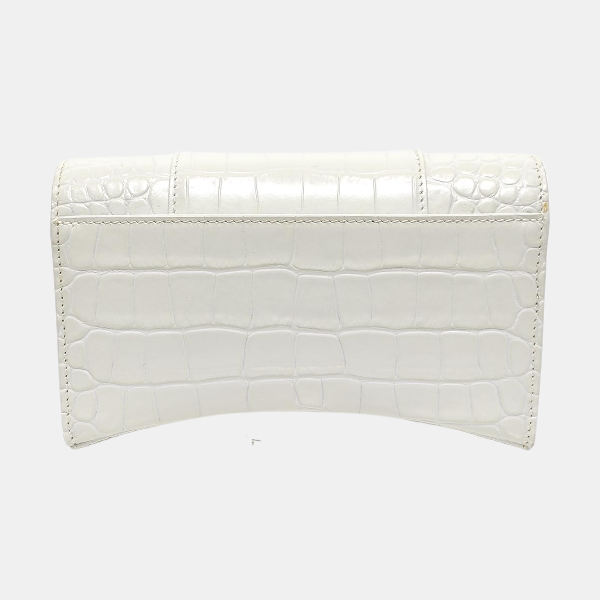 Hourglass Wallet On Chain Mini Calfskin White