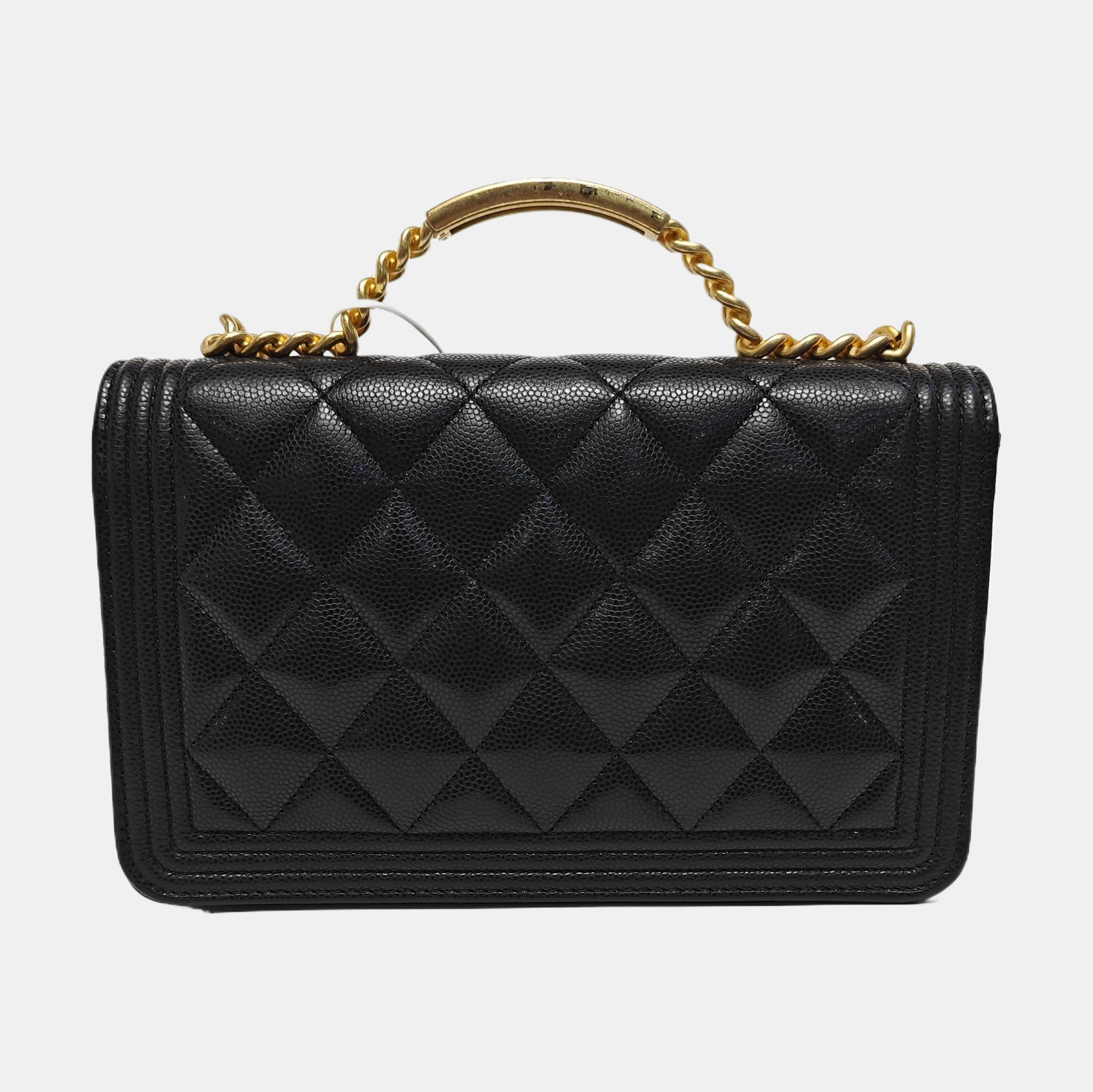 BOY CHANEL Mini Quilted Grained Calfskin Black
