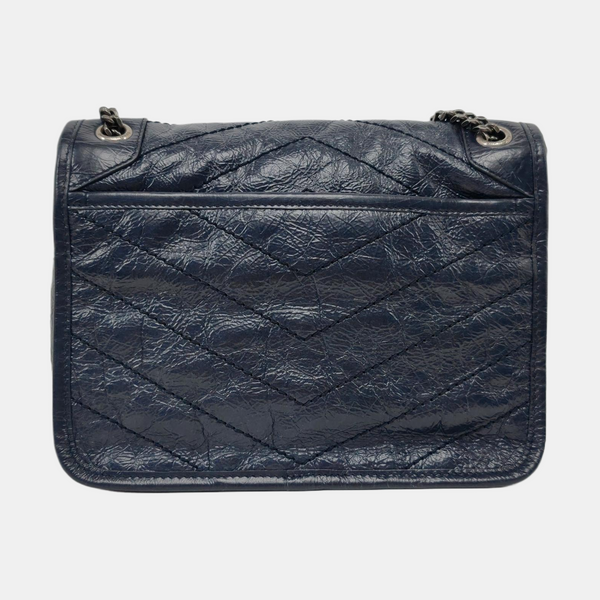 NIKI Small Chevron, Quilted Calfskin Gray