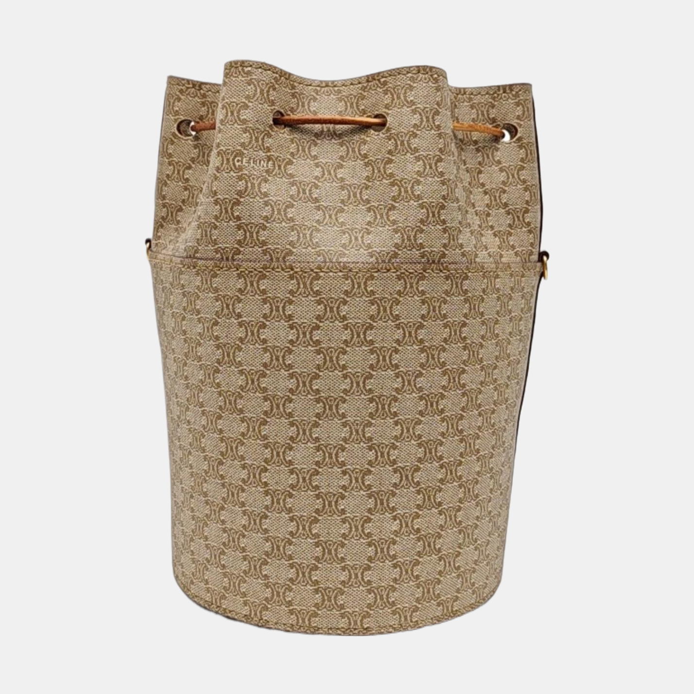 Coated Canvas Clutch Beige