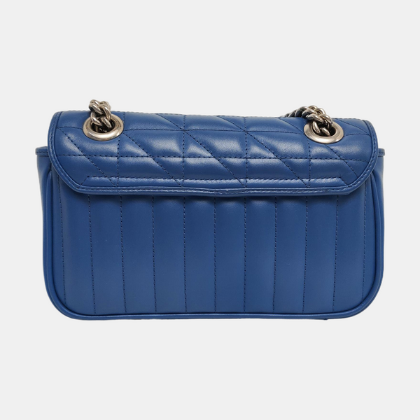 GG Marmont Small Quilted Calfskin Blue