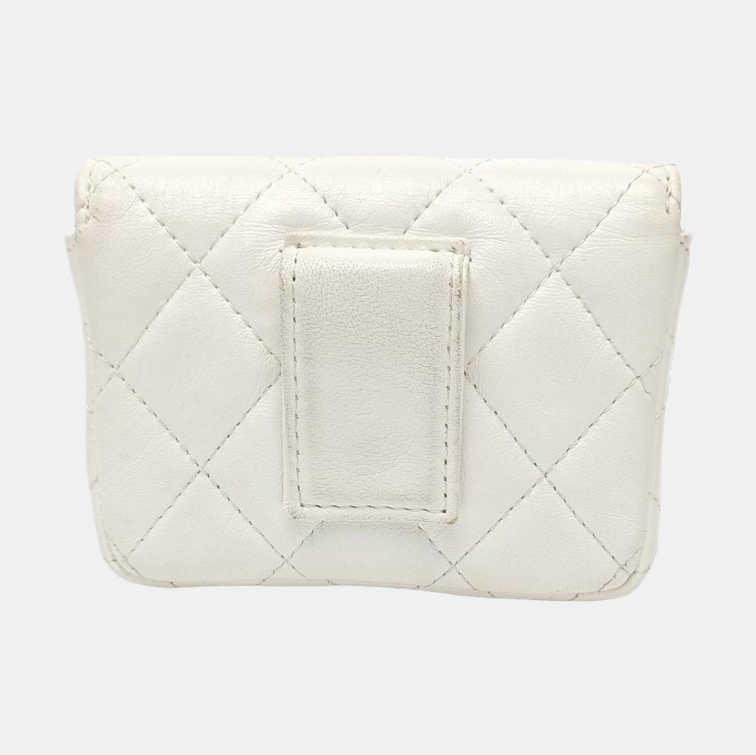 Quilted Calfskin Belt Bag White
