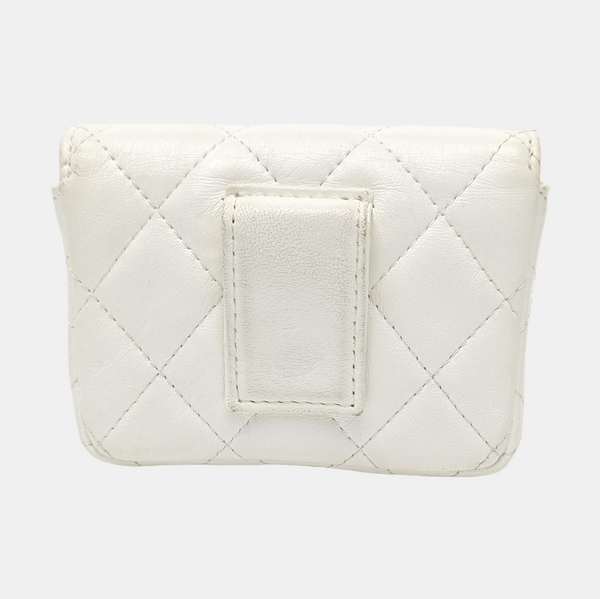 Quilted Calfskin Belt Bag White