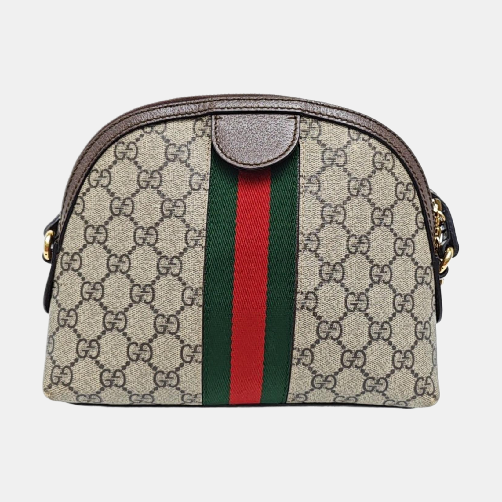 Ophidia Small Monogram Coated Canvas Beige