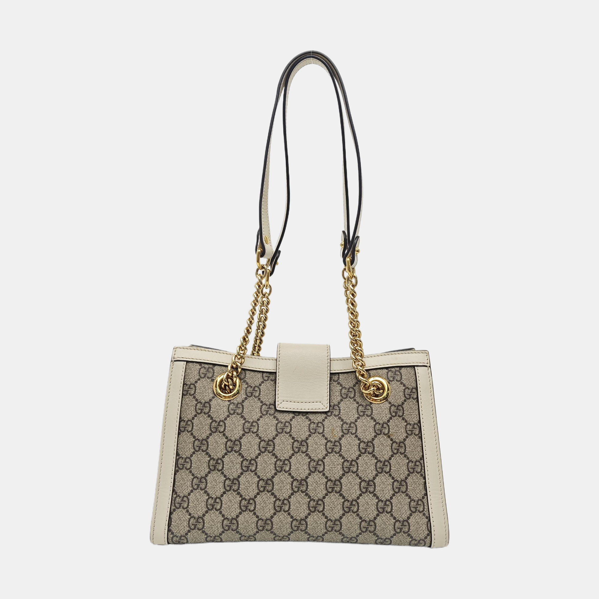 Padlock Small Monogram Coated Canvas Beige
