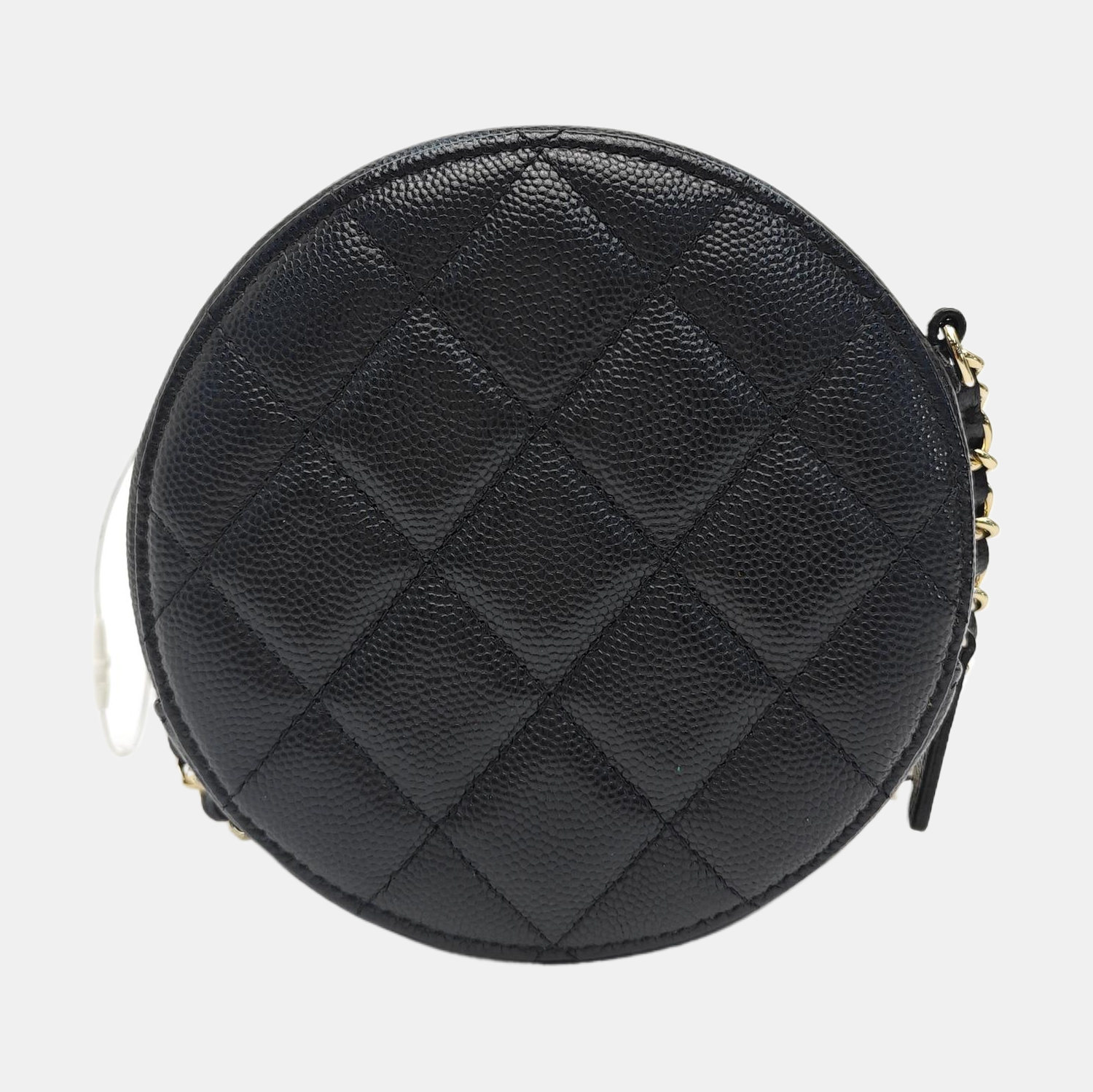 Quilted Grained Calfskin Shoulder Bag Black