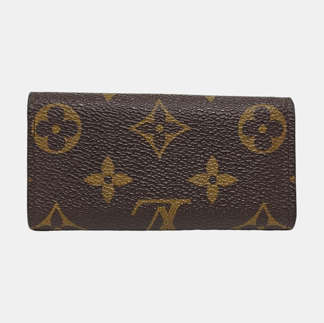 Monogram Coated Canvas Clutch Brown
