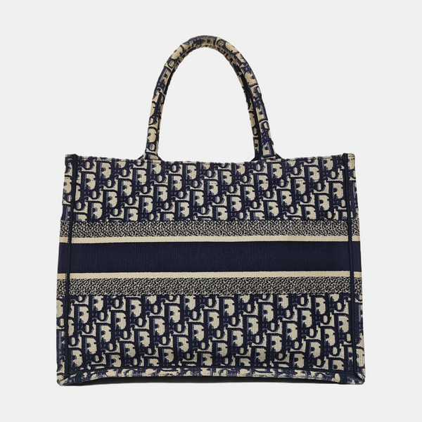 Book Tote Medium Oblique Canvas Blue