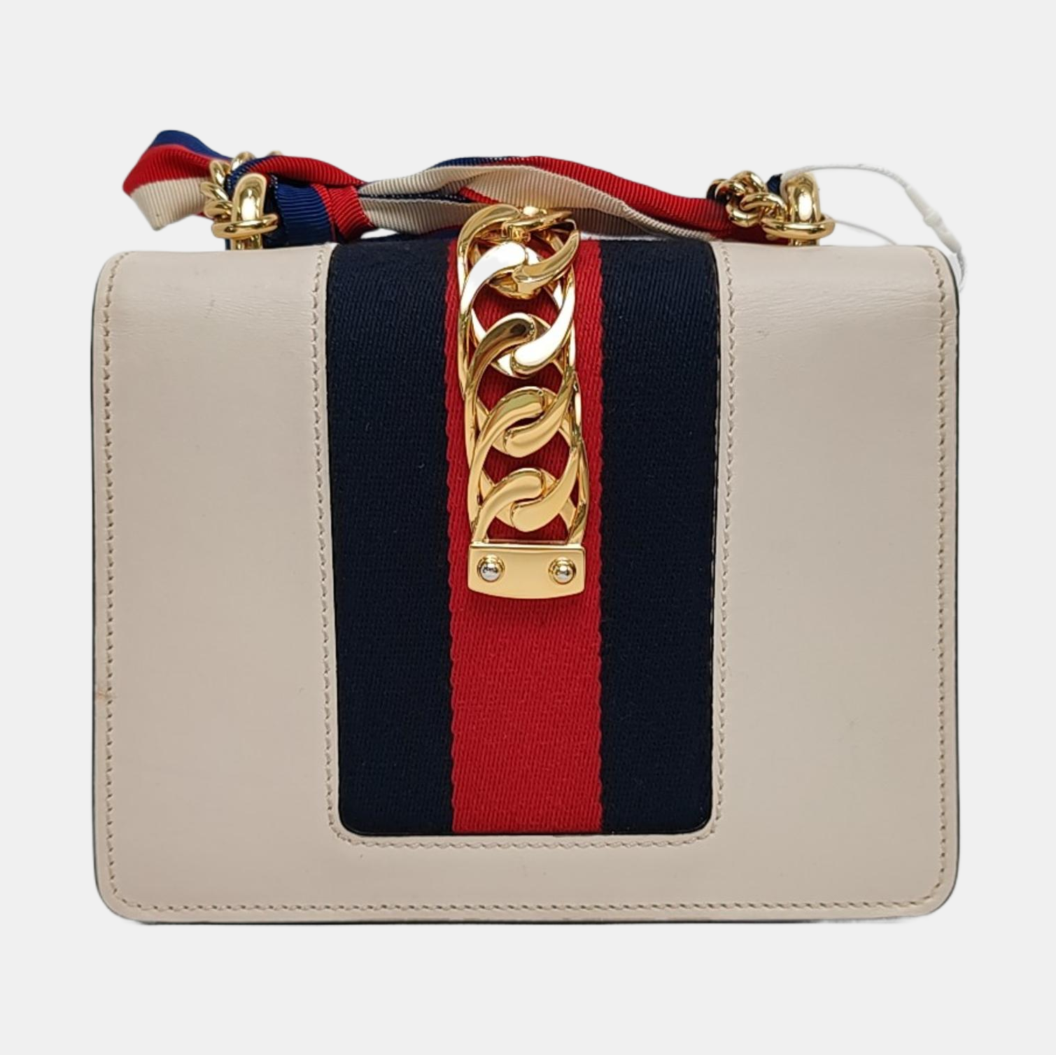Authenticated pre-owned  Sylvie Mini Calfskin White - Shoulder Bag at Looply