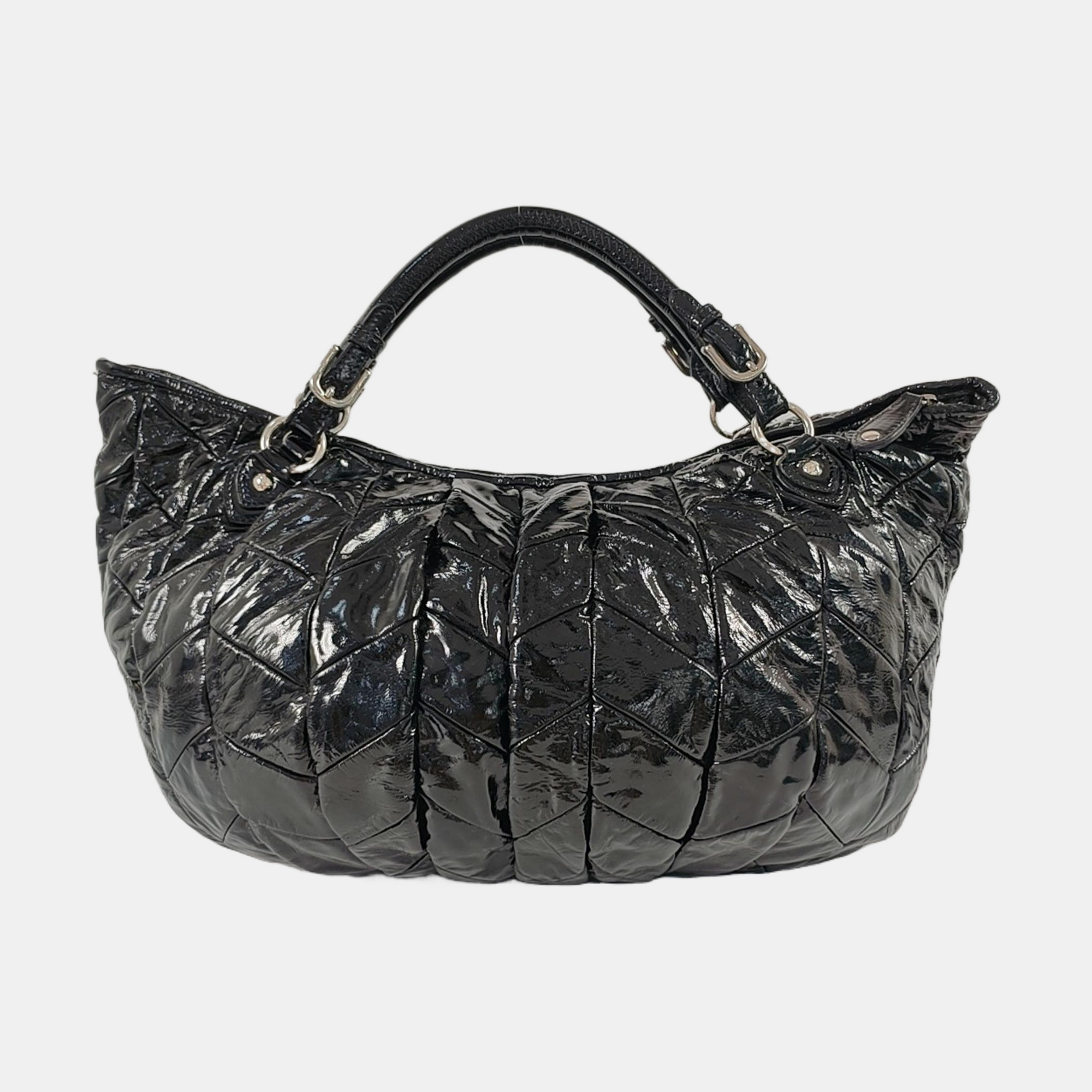 Quilted Patent Leather Black