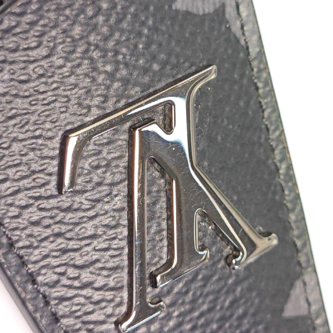 Coated Canvas Bag Charm Black