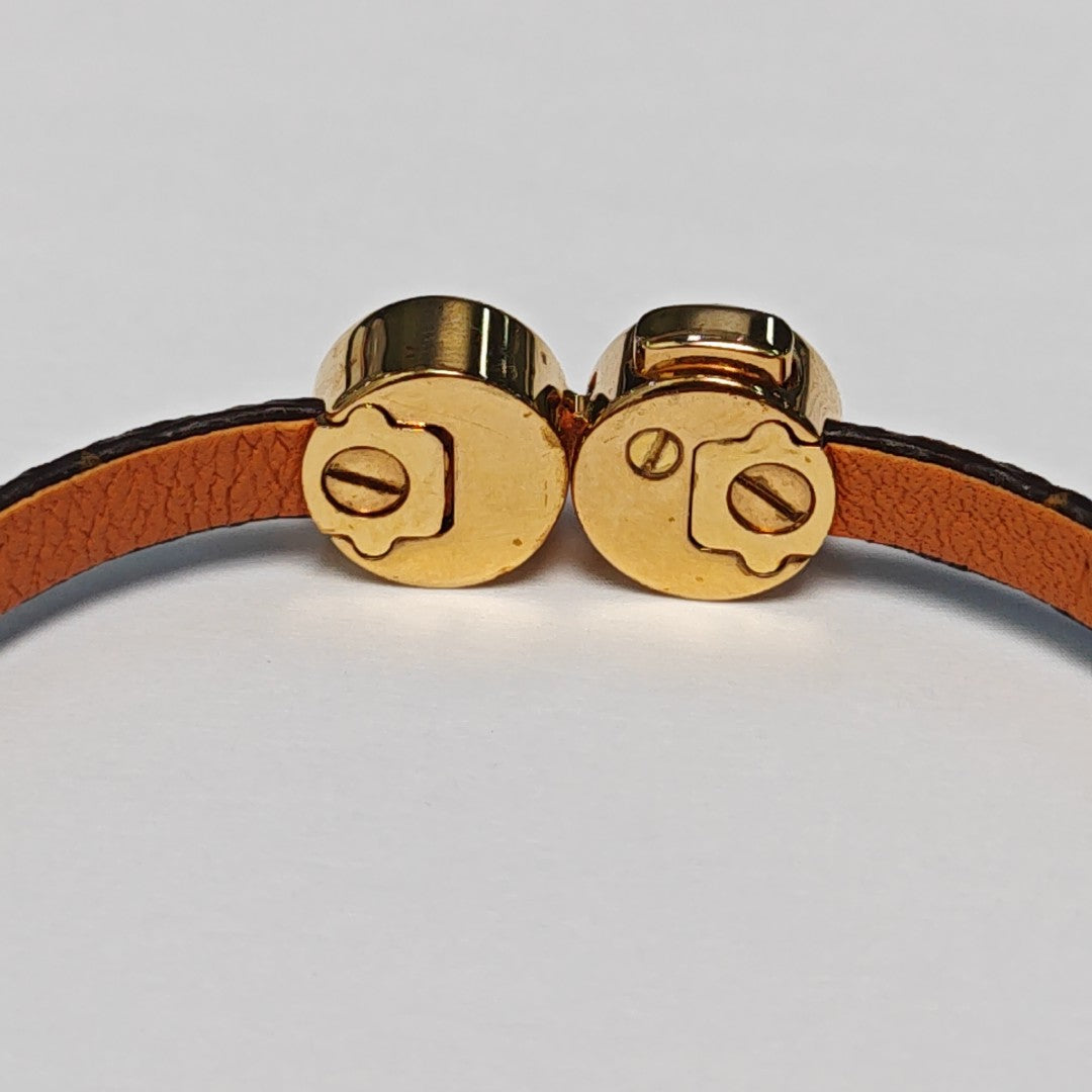 HISTORIC MINI MONOGRAM Leather Brown Bangle